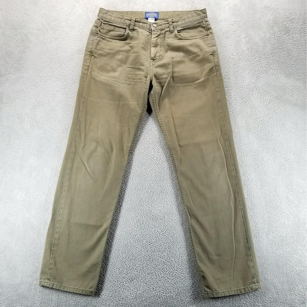 Pendleton Jeans‎ Mens 34x32 Green Straight Medium Wash Denim Casual Comfort